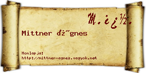 Mittner Ágnes névjegykártya